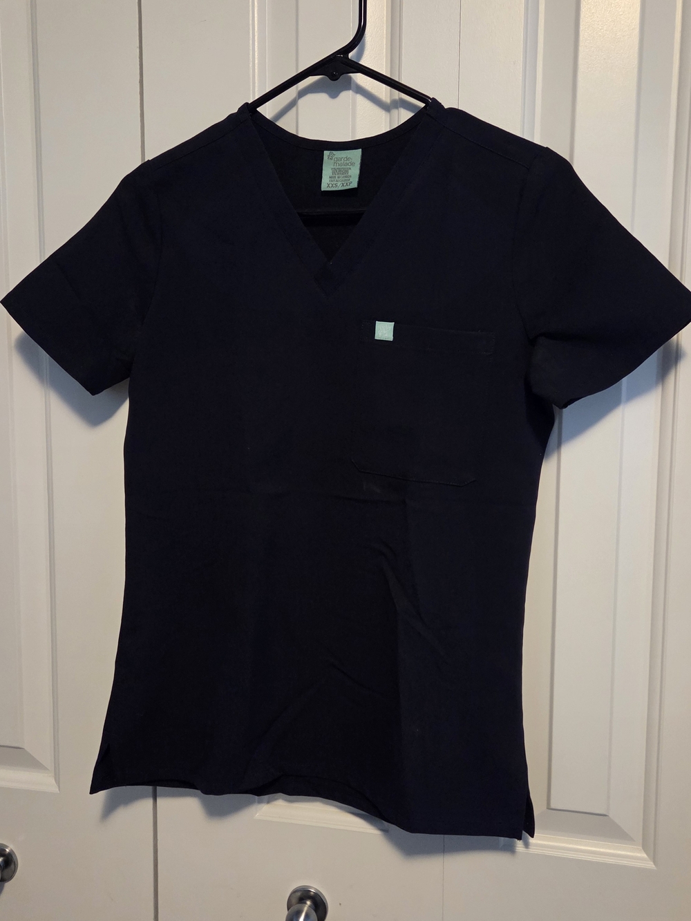 Navy Women's V-Neck Scrub Top